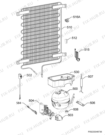 Взрыв-схема холодильника Novamatic EKI1710.1R - Схема узла Cooling system 017